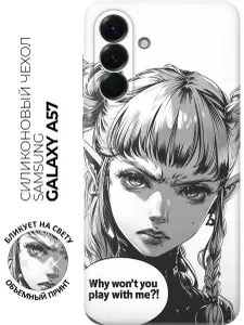 Силиконовый чехол на Samsung Galaxy A57 с принтом "Аниме эльфийка"