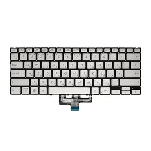 Клавиатура с подсветкой для ноутбука Asus ZenBook UX433FA UX433FN - серебристая