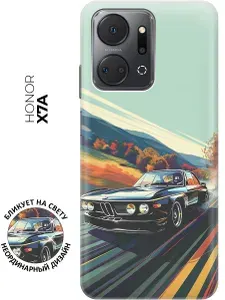 Силиконовый чехол на Honor X7a с принтом "Гоночный BMW"