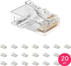 Коннектор DKC / ДКС RJ-45 CAT5E неэкранированный штекер, пластик / электрика (комплект из 20 шт)