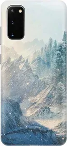 Ультратонкий силиконовый чехол-накладка для Samsung Galaxy S20 с принтом "Снежные горы и лес"