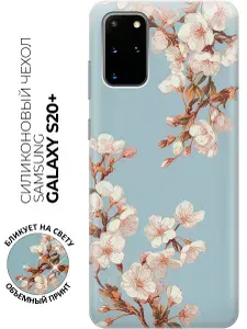 Силиконовый чехол на Samsung Galaxy S20+ с принтом "Вишнёвая дымка"
