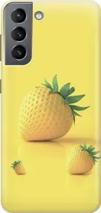Силиконовый чехол на Samsung Galaxy S21 / Самсунг С21 с принтом "Желтая клубника"