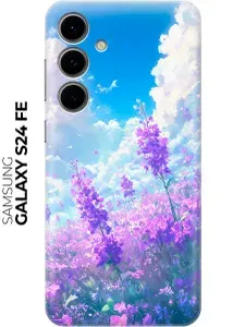 Силиконовый чехол на Samsung Galaxy S24 FE с принтом "Поле лаванды"