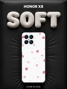 Чехол на Honor X8 Soft Touch с принтом "Весенние цветочки рисунок"
