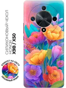 Силиконовый чехол на Honor X9b / X50 с принтом "Радуга цветов"