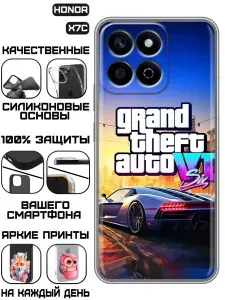 Чехол для Honor X7c с принтом ГТА