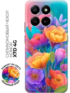 Силиконовый чехол на Honor X7d с принтом "Радуга цветов"