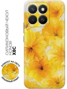Силиконовый чехол на Honor X8C с принтом "Солнечные соцветия"