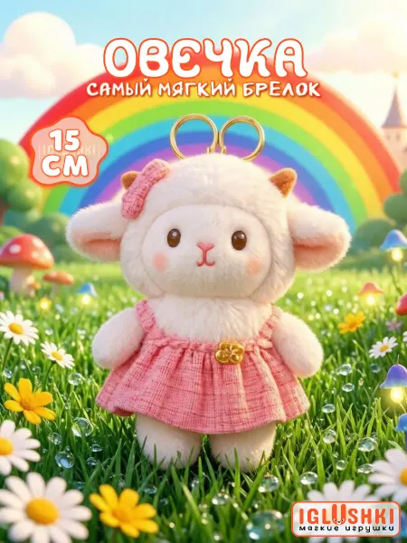 IGLUSHKI Овечка в платье мягкая игрушка брелок