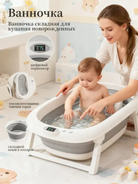 IKEA Комфортная складная ванночка с термометром