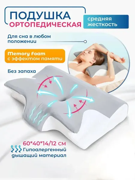 IKEA Ортопедическая подушка с эффектом памяти для здорового сна