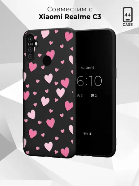 Чехол на realme C3 с принтом Сердечки 44 Case