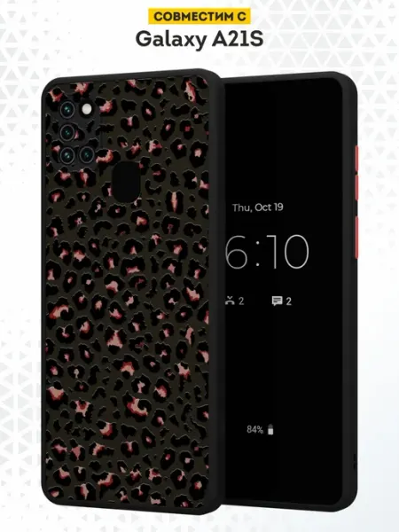 Чехол бампер на Samsung A21S с принтом Леопардовый DesignOnCase
