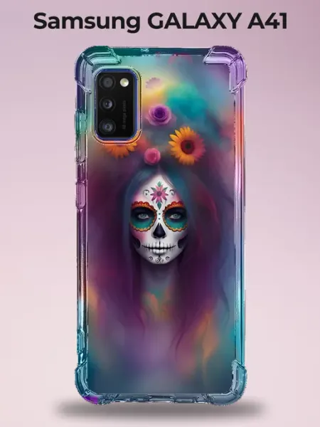 Чехол Samsung A41 сахарный череп яркий PRINTberries