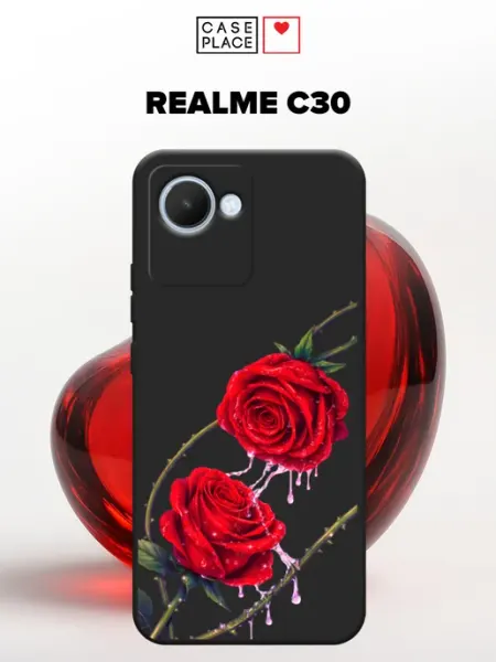 Чехол на Realme c30 с розами Case Place