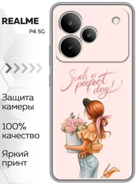 Чехол на Realme P4 женский принт Marketclub