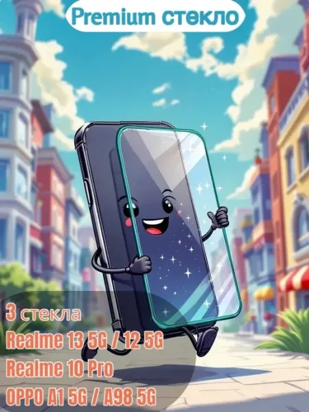 Стекло Премиум 3шт для Oppo A1 5G A98 5G (CPH2529) KaufCase