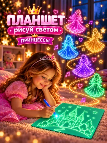 Планшет для рисования светом Принцессы А4 Рисуй светом