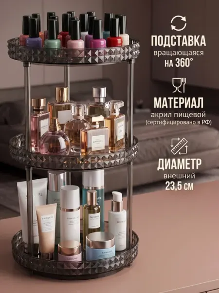 Крутящаяся подставка этажерка для кухни и ванной Имрун!