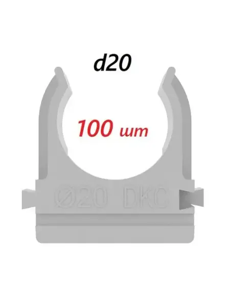 Клипса d20 серая абс-пластик 100 шт DKC