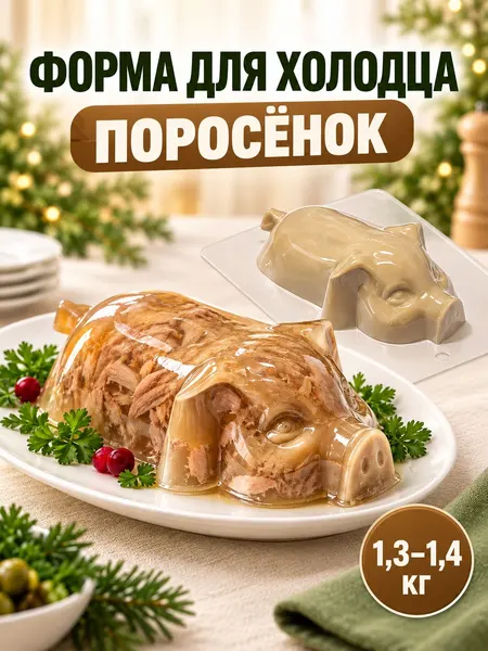 Форма для холодца Поросёнок, Большая(XL), 1300-1500 г, пластиковая