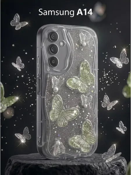 Рельефный чехол с 3D бабочками на Samsung Galaxy A14 ЧЕХОЛБЕРИ
