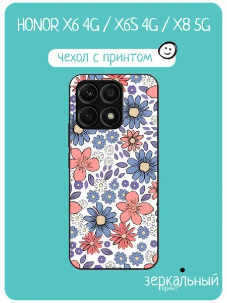 Чехол на Honor X6 цветочные узоры iNCoverCase
