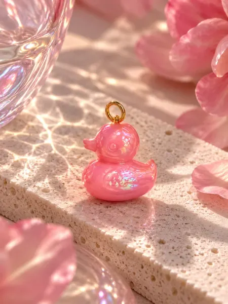 Подвеска шарм Уточка из пластика на пине для украшений VENORA JEWERLY