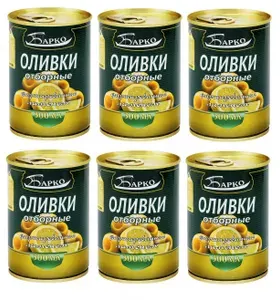 Барко Оливки фаршированные с лимоном 280гр (Набор из 6шт)