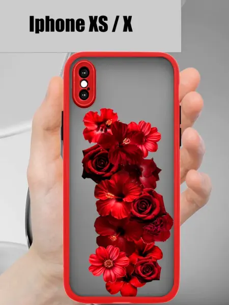 Чехол на iPhone xs x с принтом цветы