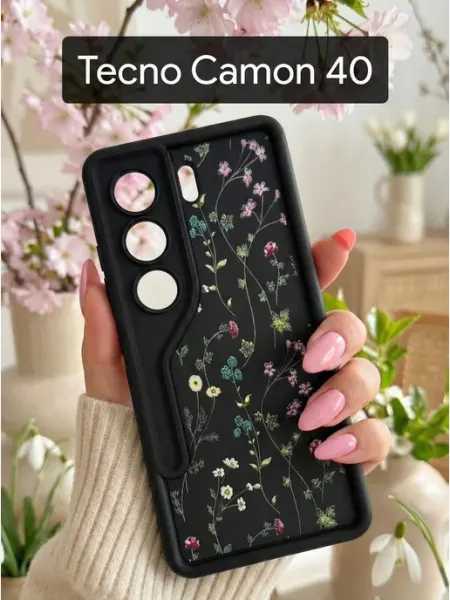 Чехол на Tecno Camon 40 Полевые цветы 1а Red Cat