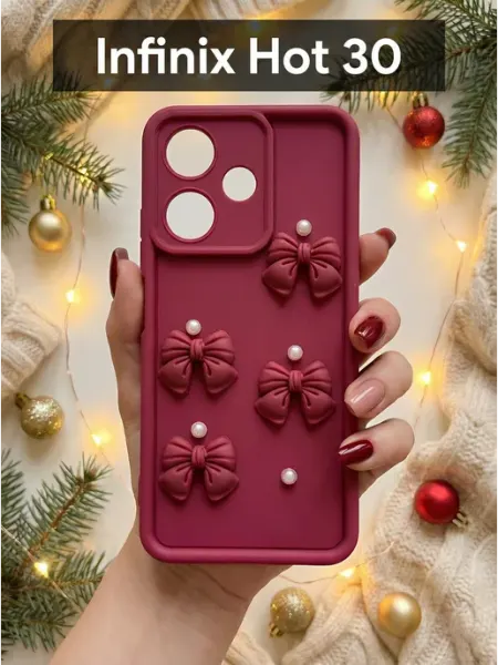 Чехол на Infinix Hot 30 Бантики Фигурки IdealStore