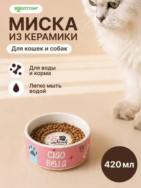 Миска керамическая для собак, 420 мл Mr.Kranch
