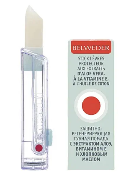 Защитная помада Belweder A/KOAV, с экстрактом алоэ и витамином E, прозрачная, 4 г