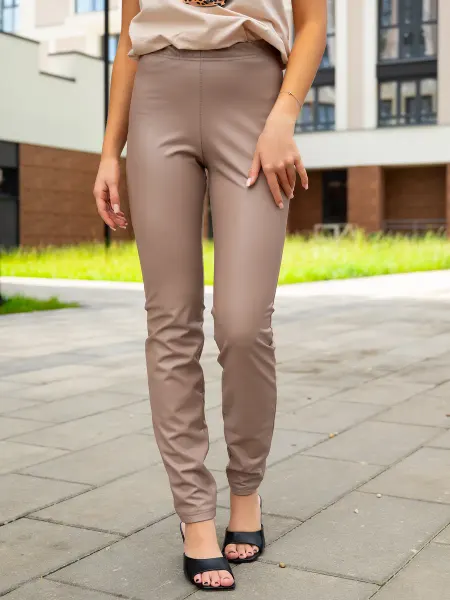INSTINITY Брюки леггинсы из экокожи большие размеры лосины