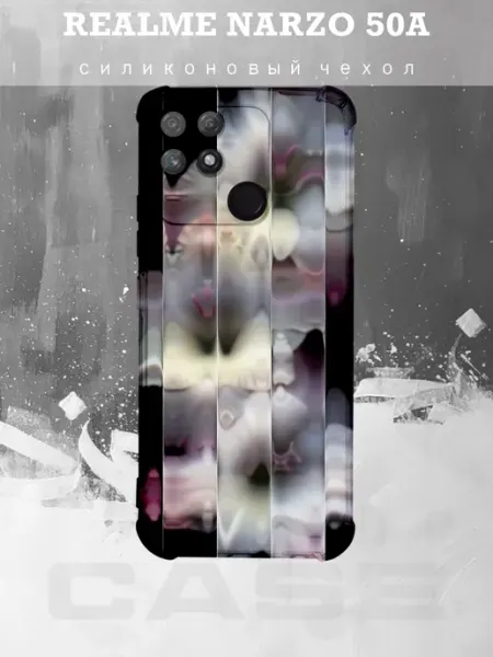 Чехол на Realme Narzo 50A с принтом Абстрактные цветы PRINTberries