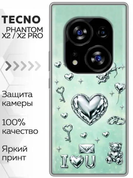Чехол Tecno Phantom X2 Y2k принт для девочки