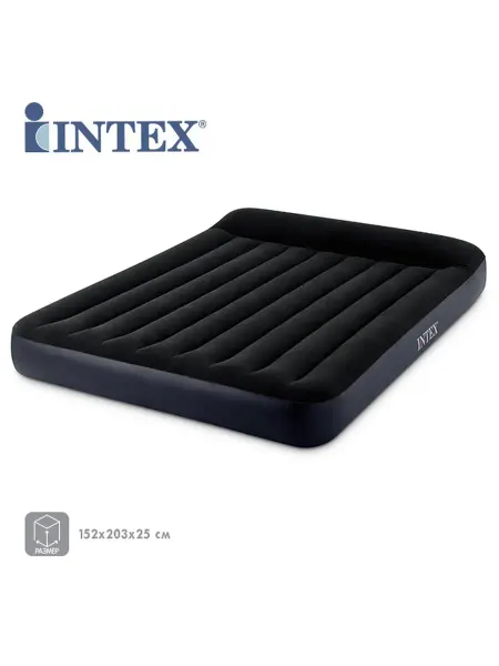 Intex Надувной матрас двуспальный высокий большой Интекс