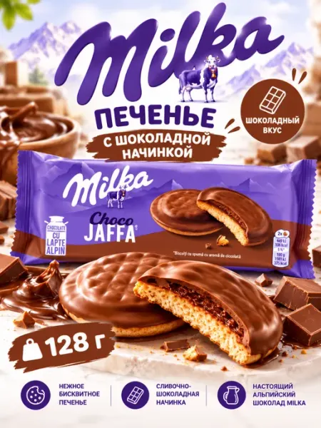 Печенье бисквитное Милка шоколадное 128 г Мilka