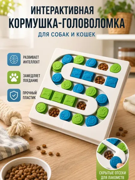 Головоломка-кормушка для собак и кошек, медленное кормление