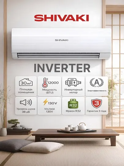 Кондиционер Shivaki SHVSIM5AW12BE, INVERTER, A