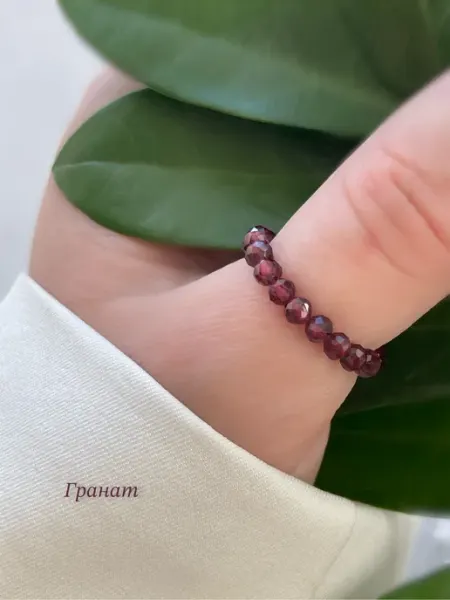 Кольцо из натурального граната Jewelry by HANDMADE by E.Fokina