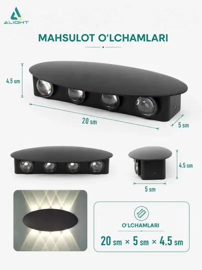 Светодиодный настенный светильник IP65 уличное LED бра