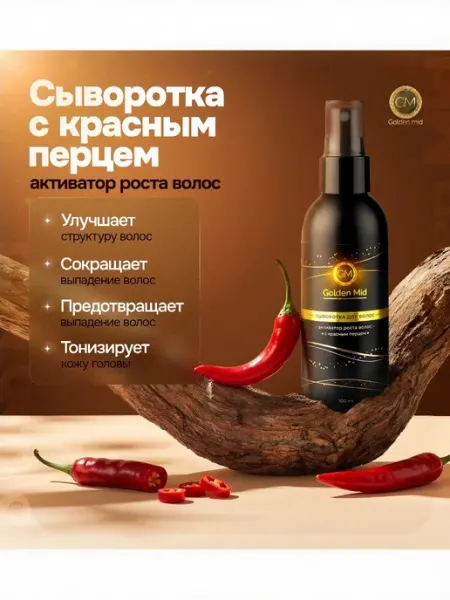 Сыворотка для волос с красным перцем 100мл Golden Mid