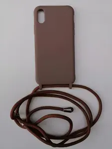 Чехол-накладка для IPhone XR из высокого качества силикона и веревкой-цепочкой на шею..