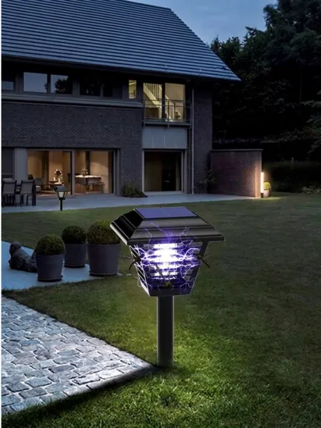 Солнечная LED Лампа от Комаров с UV Приманкой и Подсветкой IPX5 для Сада и Двора