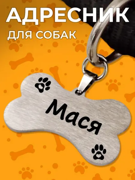Адресник для собаки брелок на ошейник Мася Мастерская НикаАрт