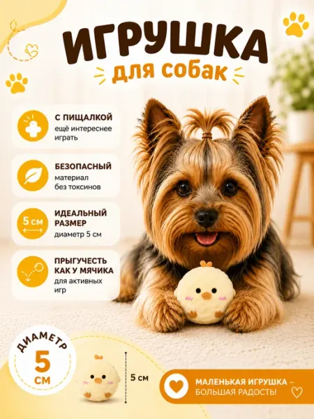 Игрушка для собак Цыплёнок с пищалкой