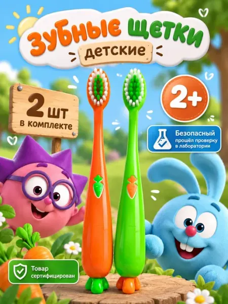 Зубная щетка детская мягкая набор 2 шт ЗубКо